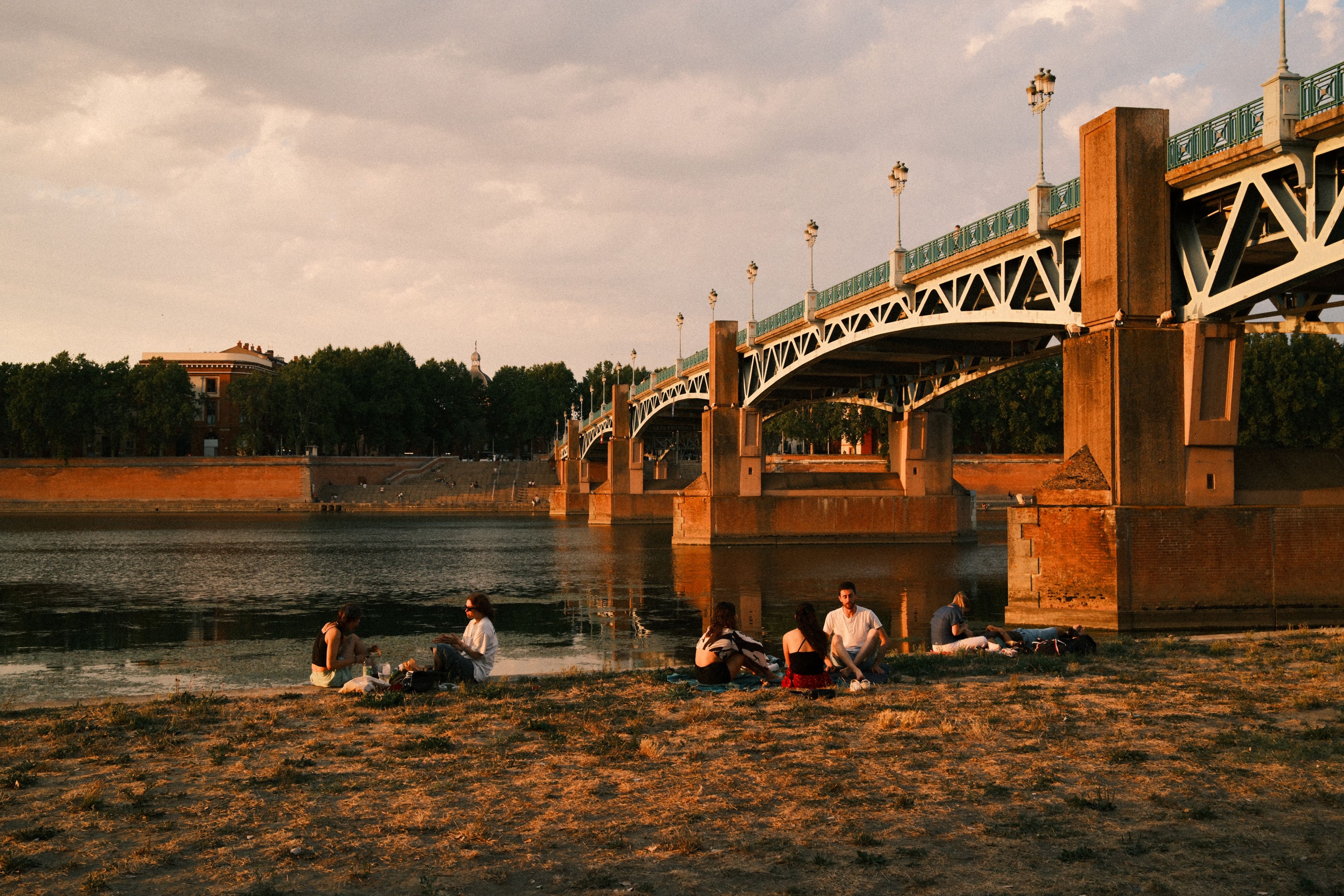 A view of Toulouse under the St Pierre Bridge